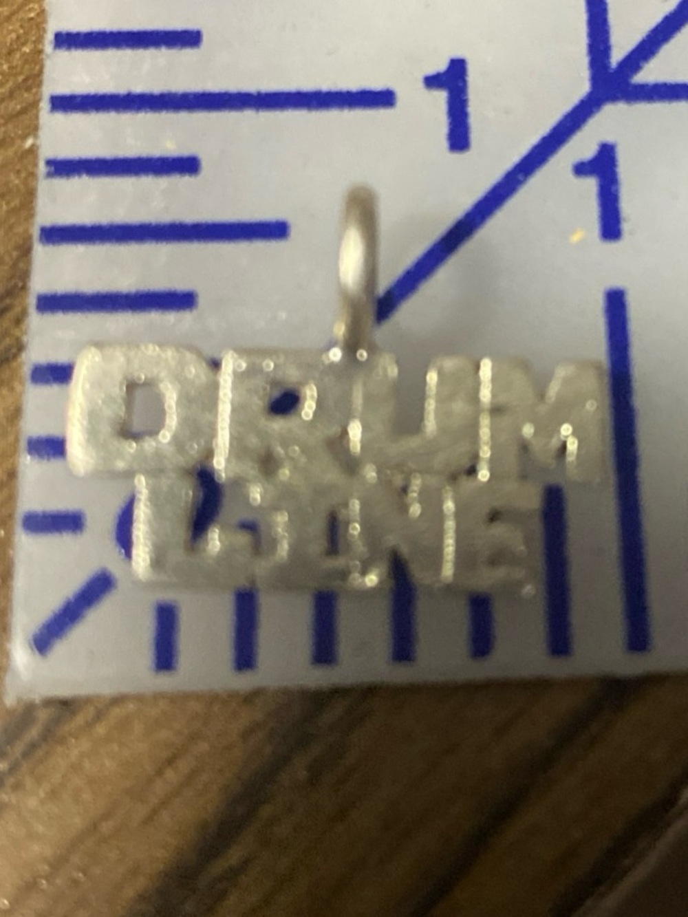 Silver Drum Line Charm For Necklace Or Bracelet